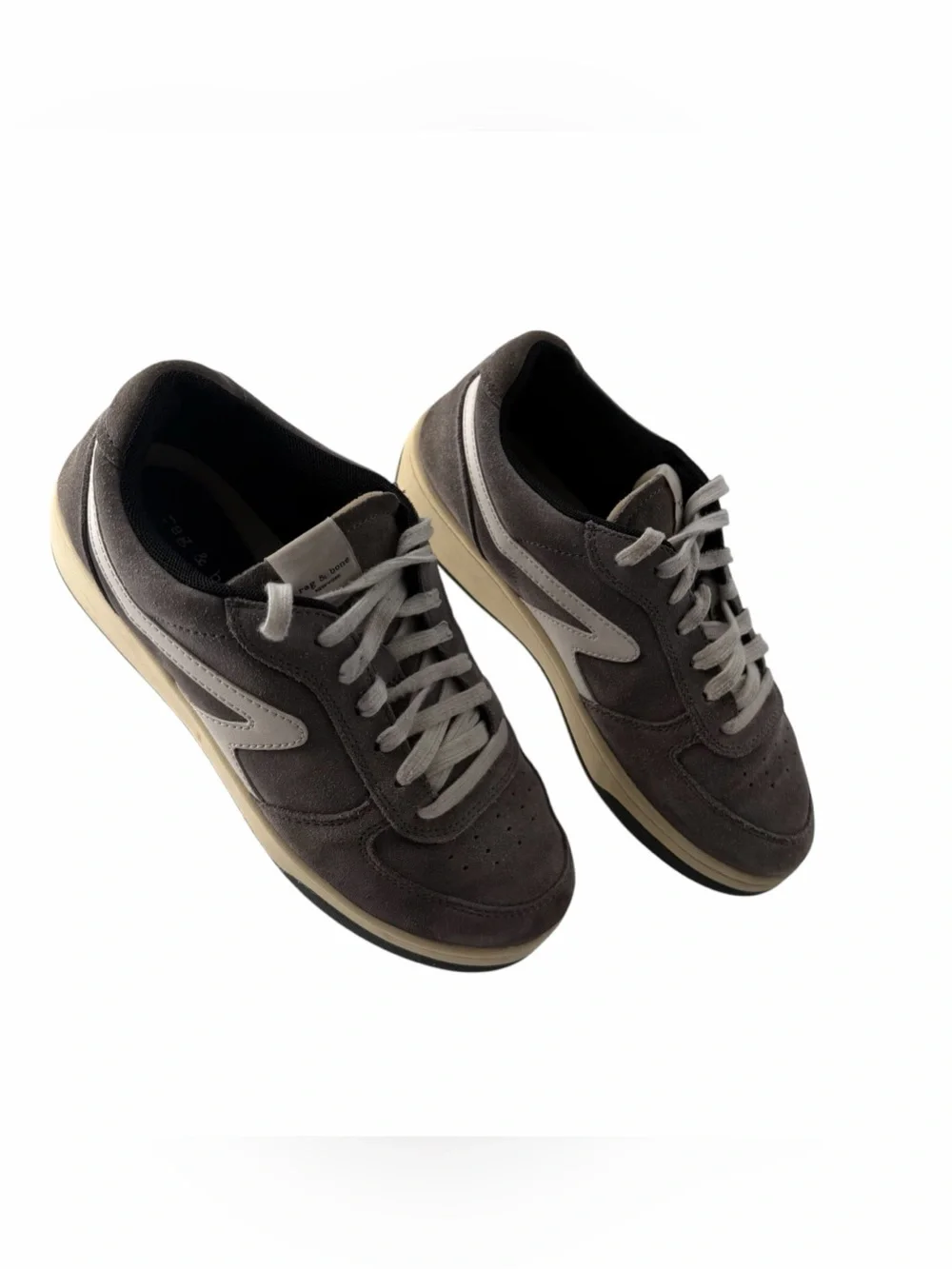 Rag & Bone Retro Court Sneakers Grey Suede Low-Top